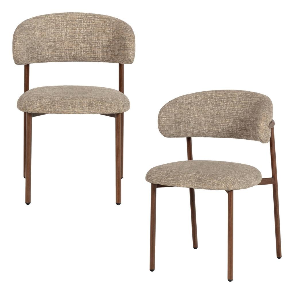 WOOOD Kelu Eetkamerstoel - Wollig - Naturel Melange - Set Van 2