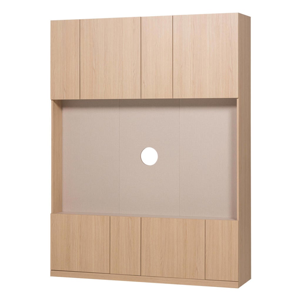 WOOOD Build Tv Opbergkast 160 cm - Eiken Fineer - Naturel - 215x160x41