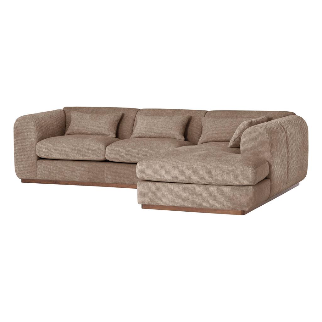 WOOOD WOOOD Brenvo Hoekbank Rechts - Structure Velvet - Zand - 73x306x178