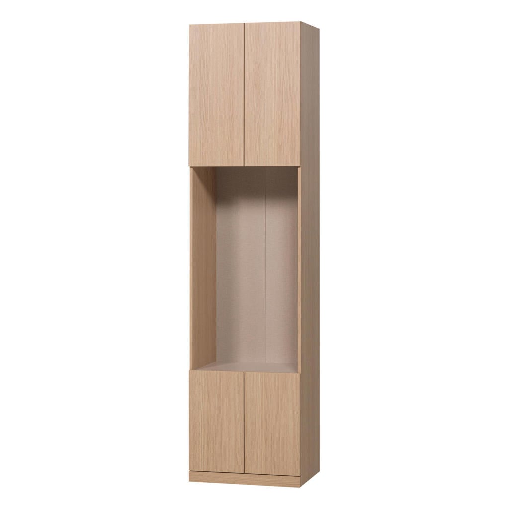WOOOD Build Smalle Half Open Opbergkast - Walnoot Fineer - Bruin