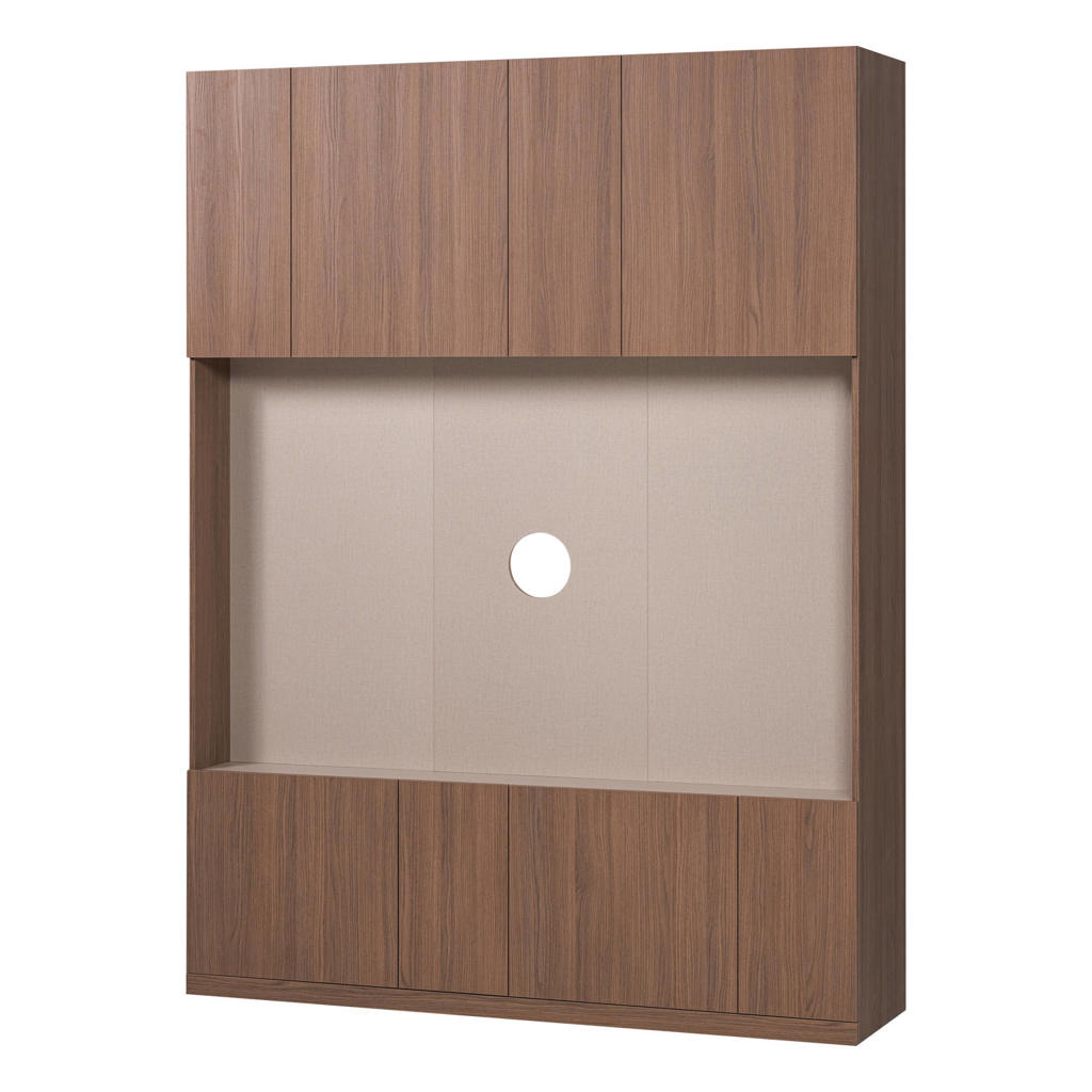 WOOOD Build Tv Opbergkast 160 cm - Walnoot Fineer - Bruin - 215x160x41