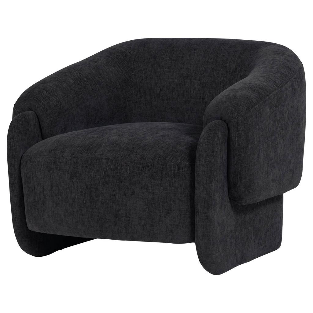 WOOOD Moru Fauteuil - Chenille - Donkerbruin - 83x90x71
