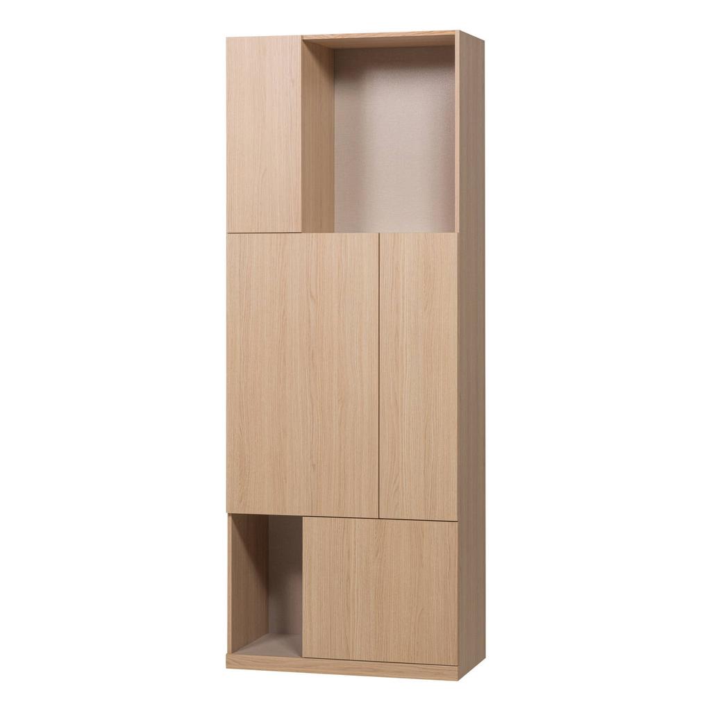 WOOOD Build Opbergkast 80 cm - Eiken Fineer - Naturel - 215x80x41