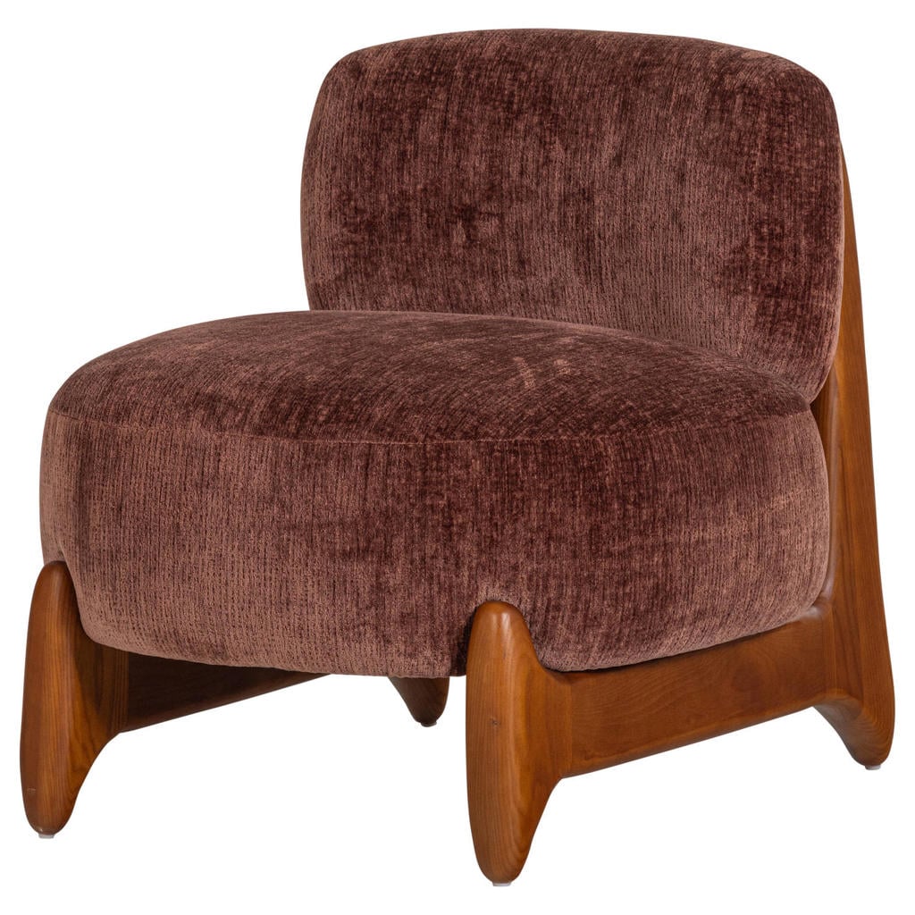 WOOOD Runi fauteuil - paars/bruin