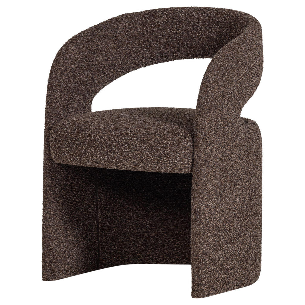 WOOOD WOOOD Lanor Eetkamerstoel Grove - Bouclé - Naturel - 76x58x57