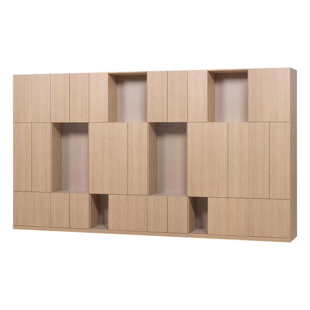 WOOOD Build Wandkast Combinatie 376 cm - Eiken Decor - Naturel