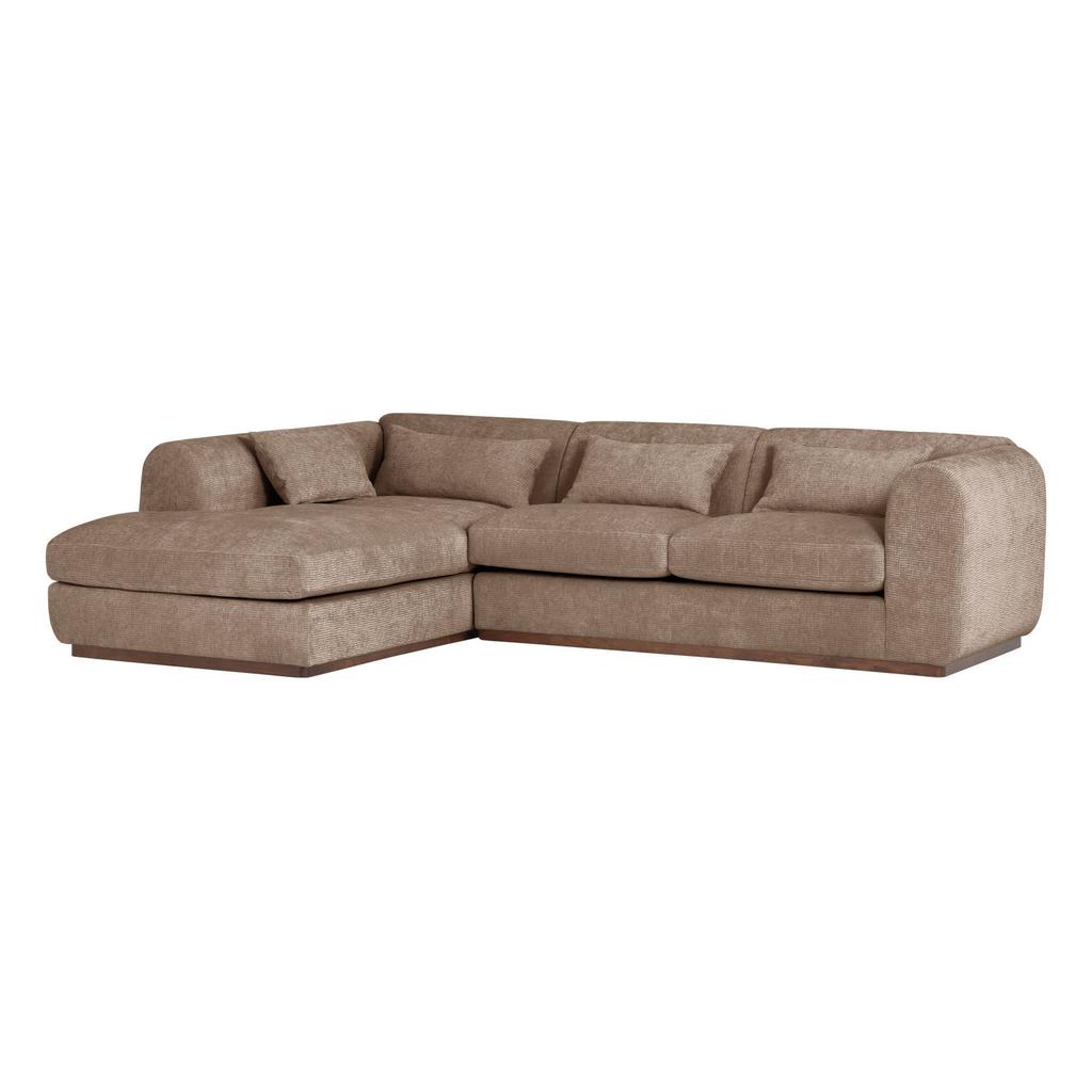WOOOD WOOOD Brenvo Hoekbank Links - Structure Velvet - Lichtbruin