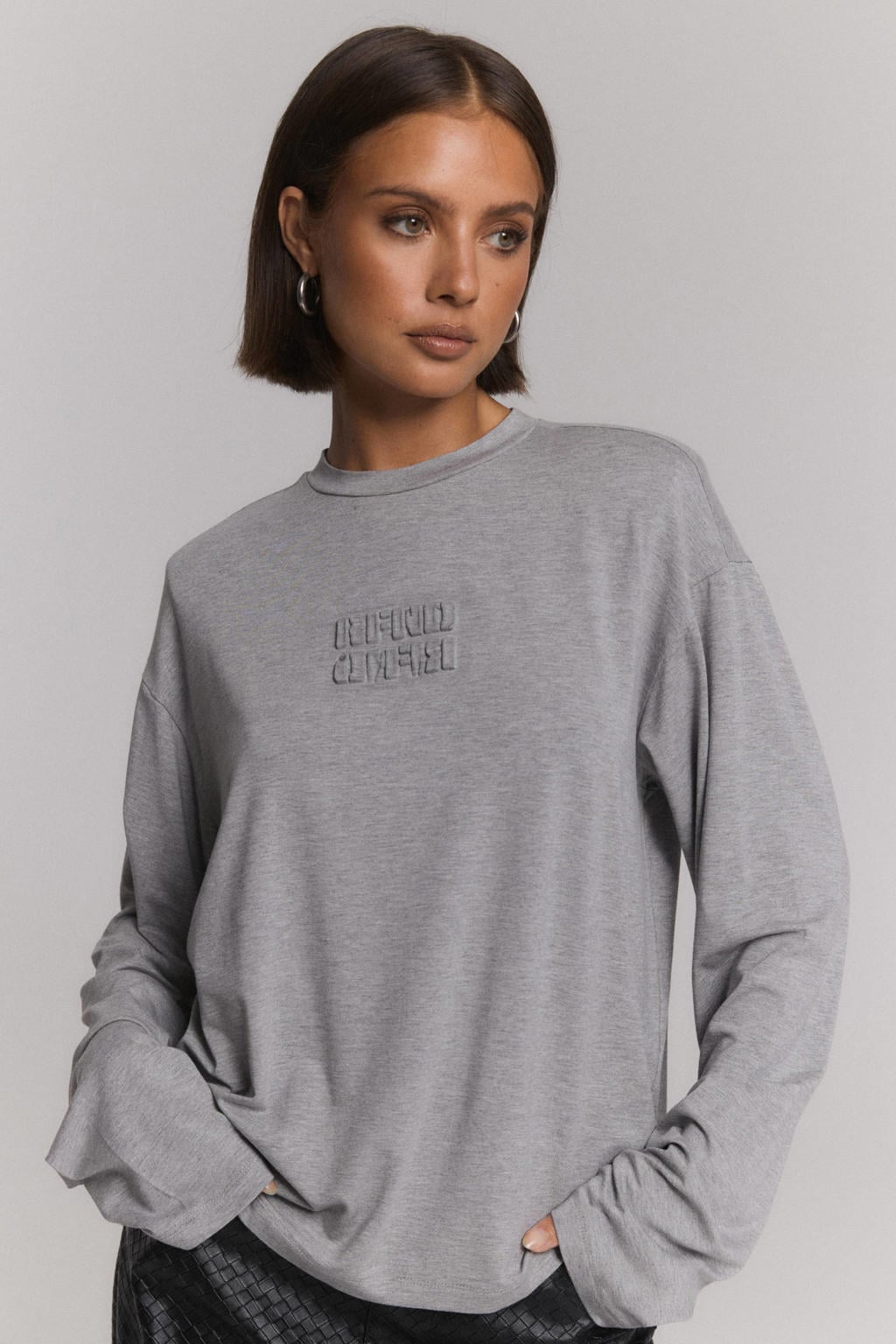 Refined Department T-shirt met logo - grijs