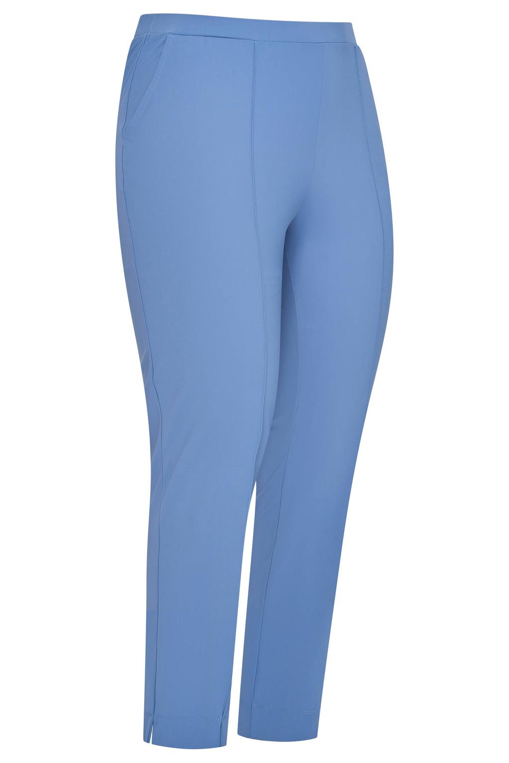 Plus Basics travelstof slim fit broek - blauw