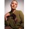 Plus Basics travelstof blouse - olijfgroen