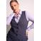 Plus Basics travelstof pied-de-poule gilet - donkerblauw