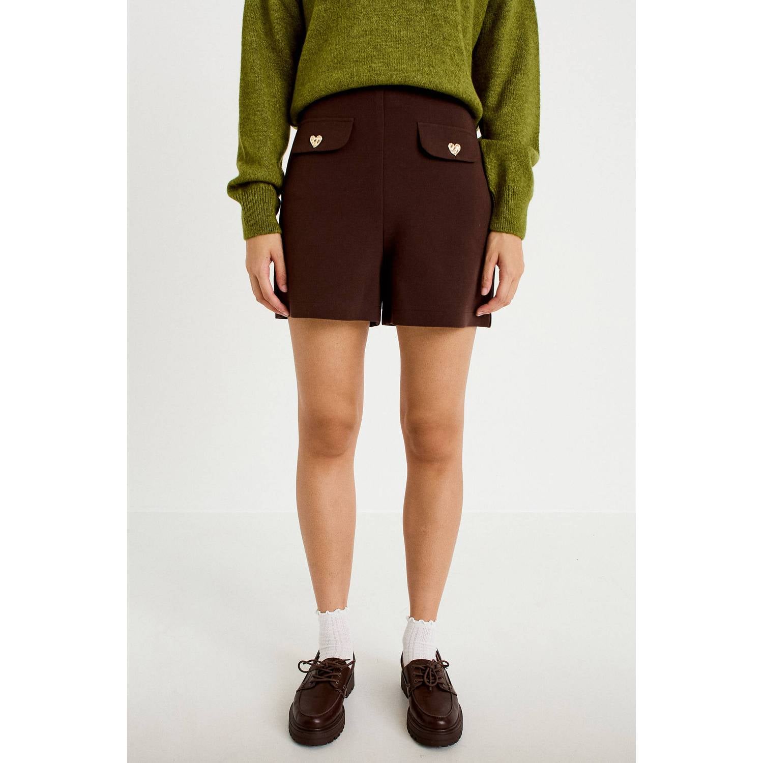 Cache baggy casual short donkerbruin