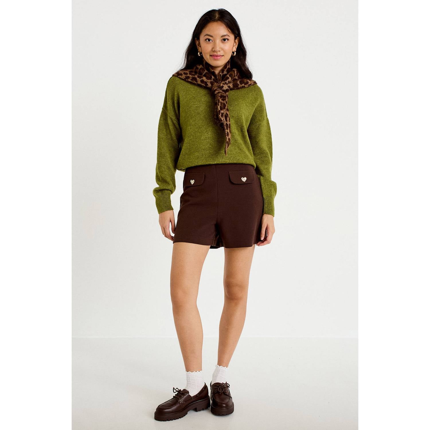 Cache baggy casual short donkerbruin