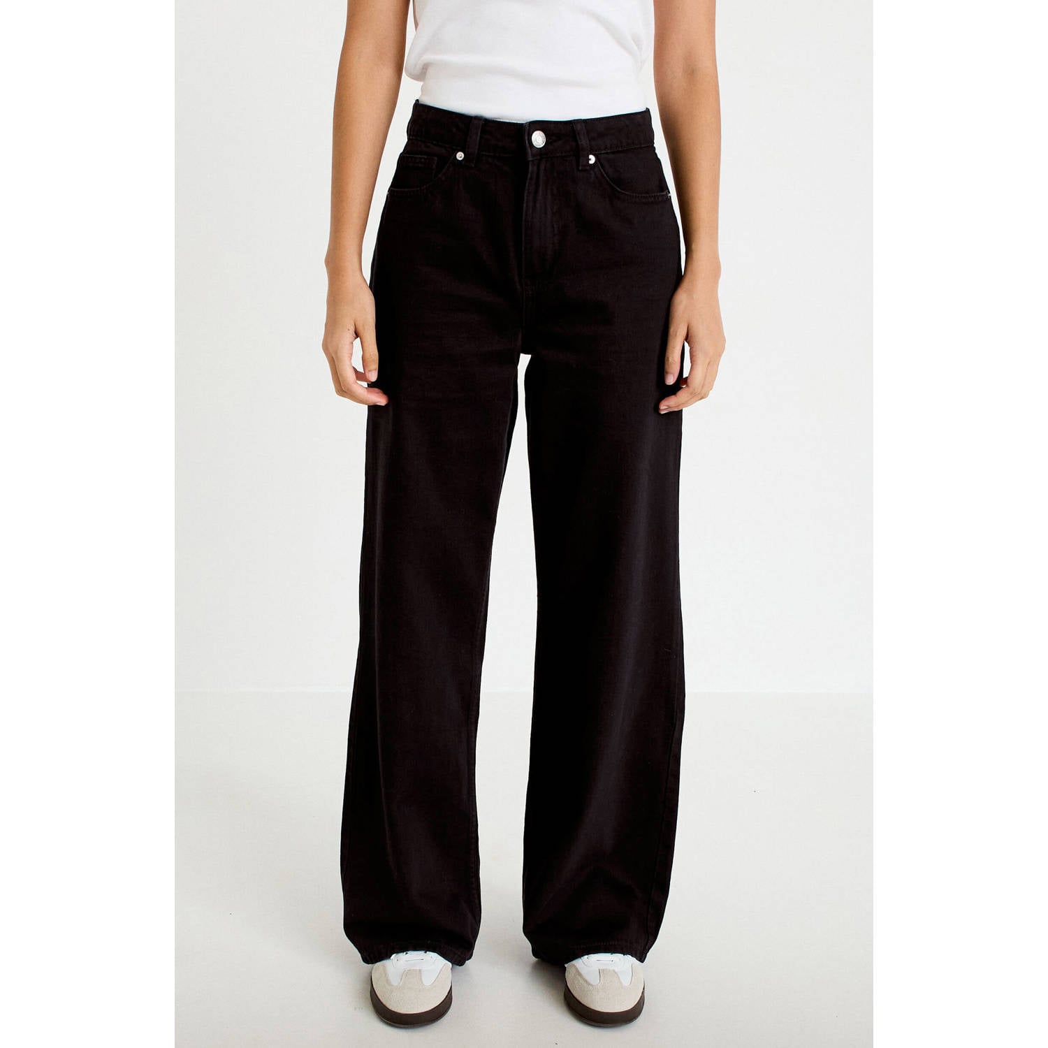 Cache wide leg jeans zwart