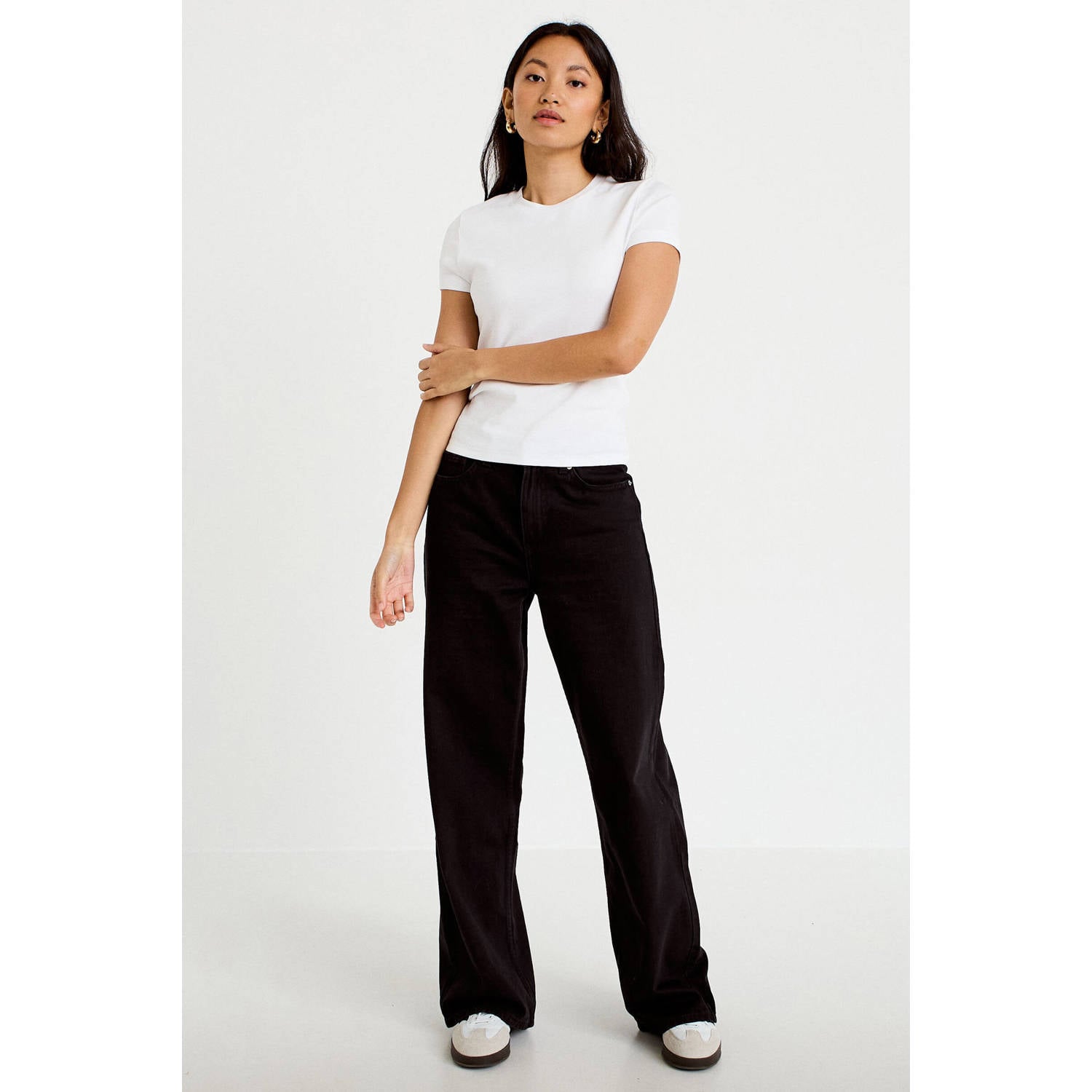 Cache wide leg jeans zwart