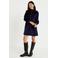 Cache Cache corduroy mini jurk met ruches - marine