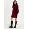 Cache Cache corduroy mini jurk met ruches - donkerrood