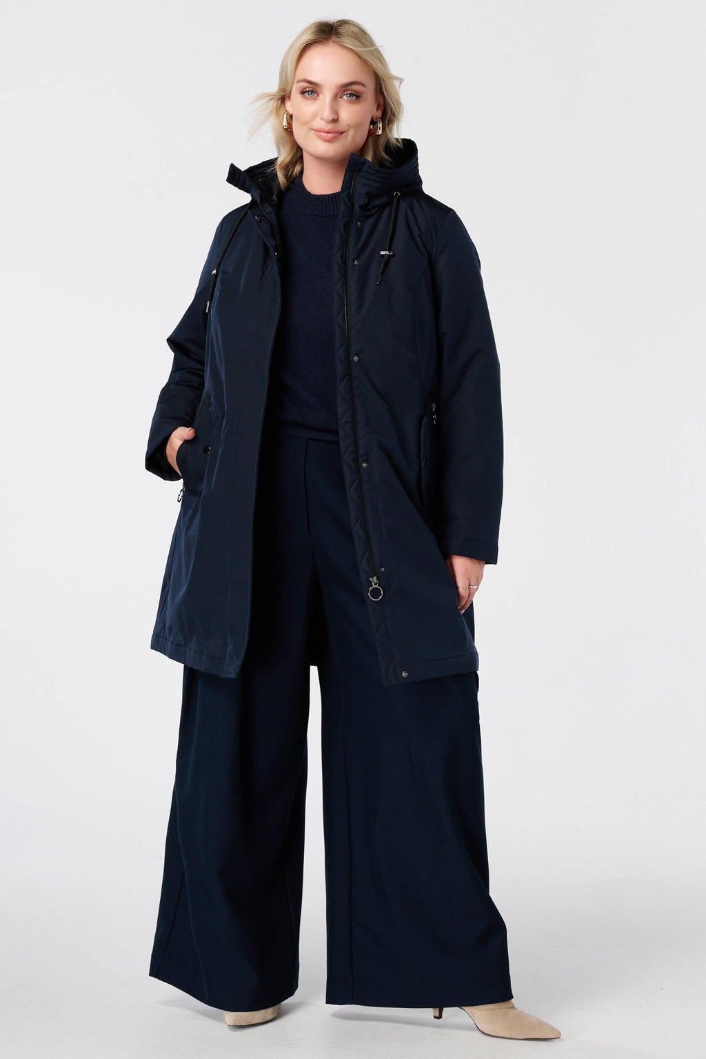 MS Mode Plus Size regenjas - donkerblauw