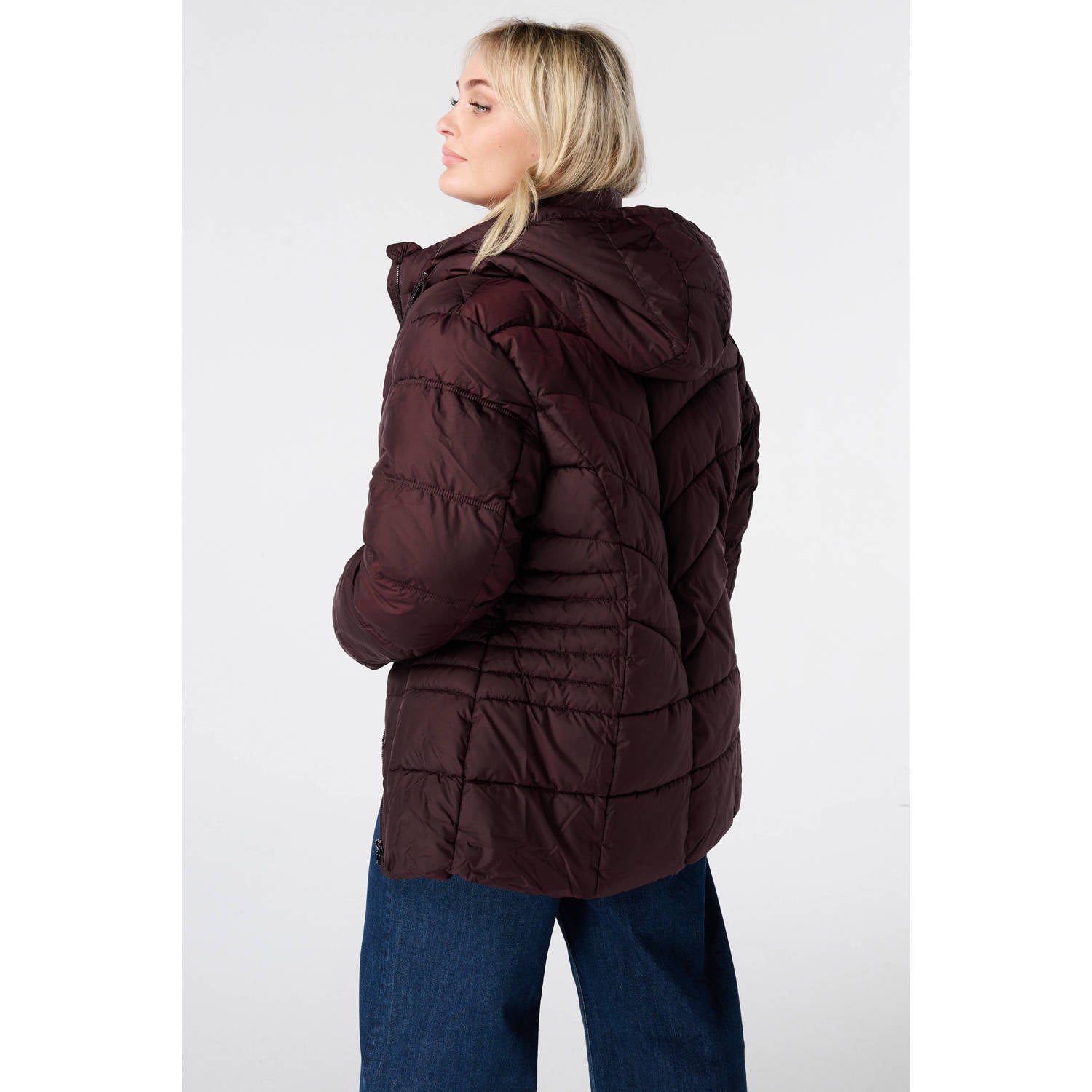 MS Mode Plus Size winterjas donkerrood