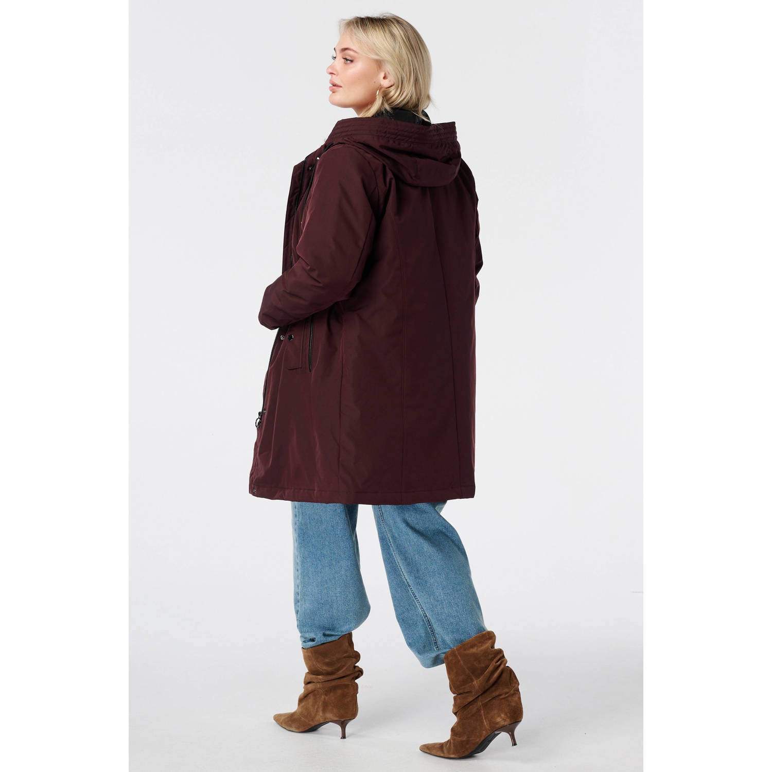 MS Mode Plus Size regenjas donkerrood