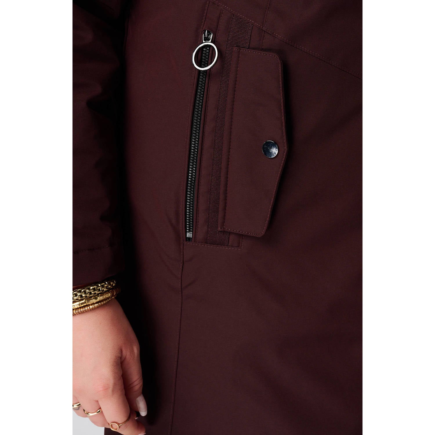 MS Mode Plus Size regenjas donkerrood