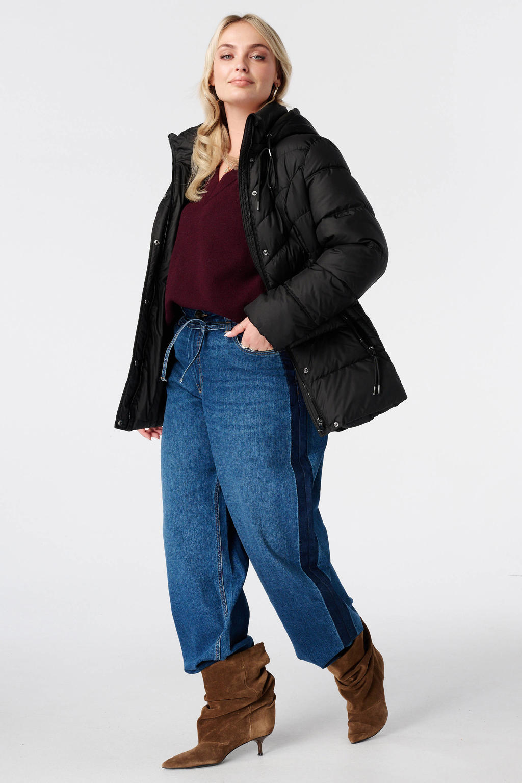 MS Mode Plus Size winterjas - zwart