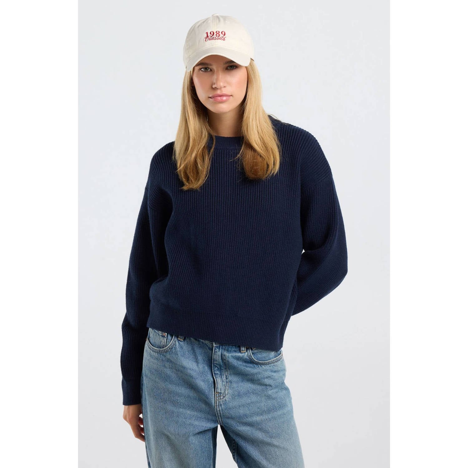 America Today gebreide trui marineblauw