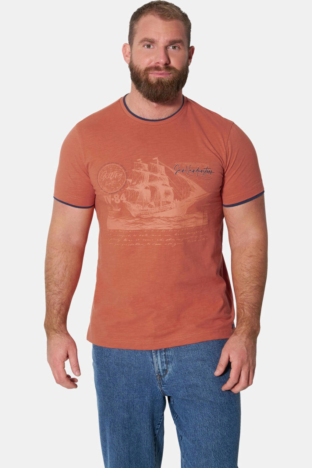 Jan Vanderstorm T-shirt Plus Size - donker oranje