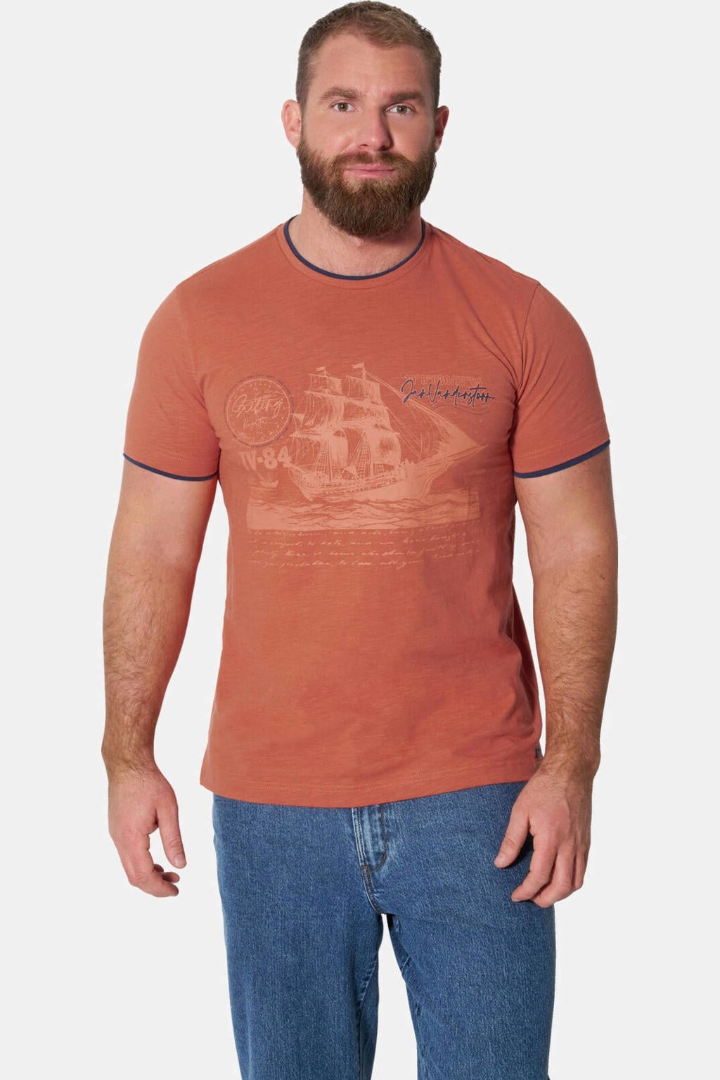Jan Vanderstorm T-shirt Plus Size - donker oranje
