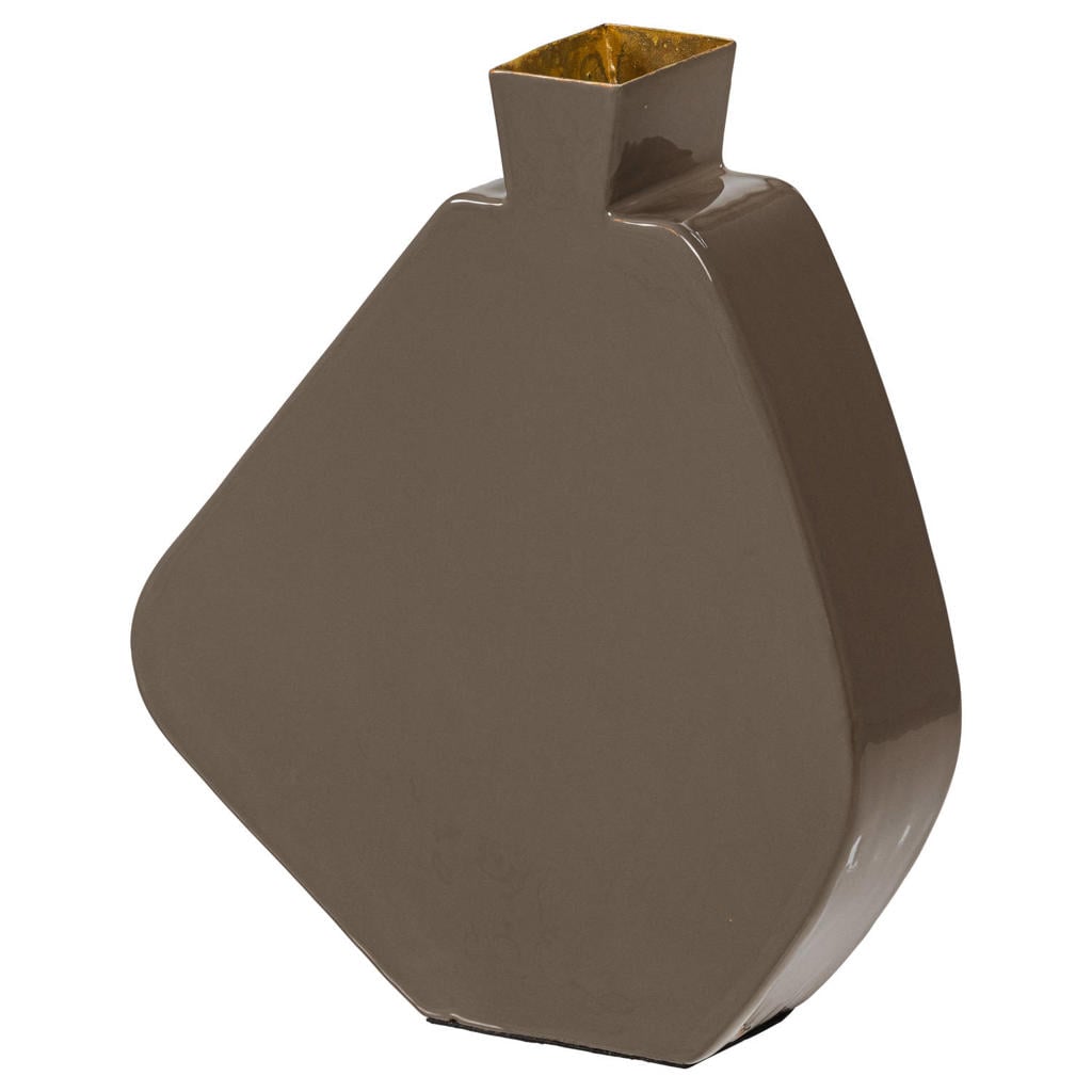 WOOOD vaas 30x26x7 cm - mokkabruin
