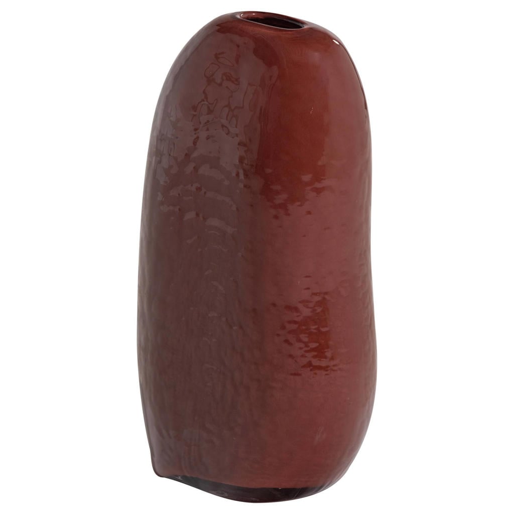 WOOOD glazen vaas 42x23x14 cm - bruin/rood
