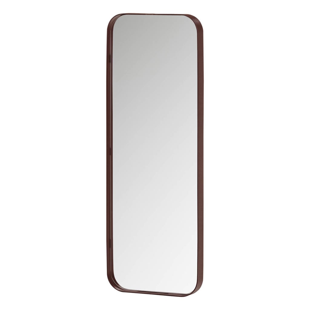 WOOOD houten wand spiegel Doutzen (110x40x5 cm) - bordeauxrood