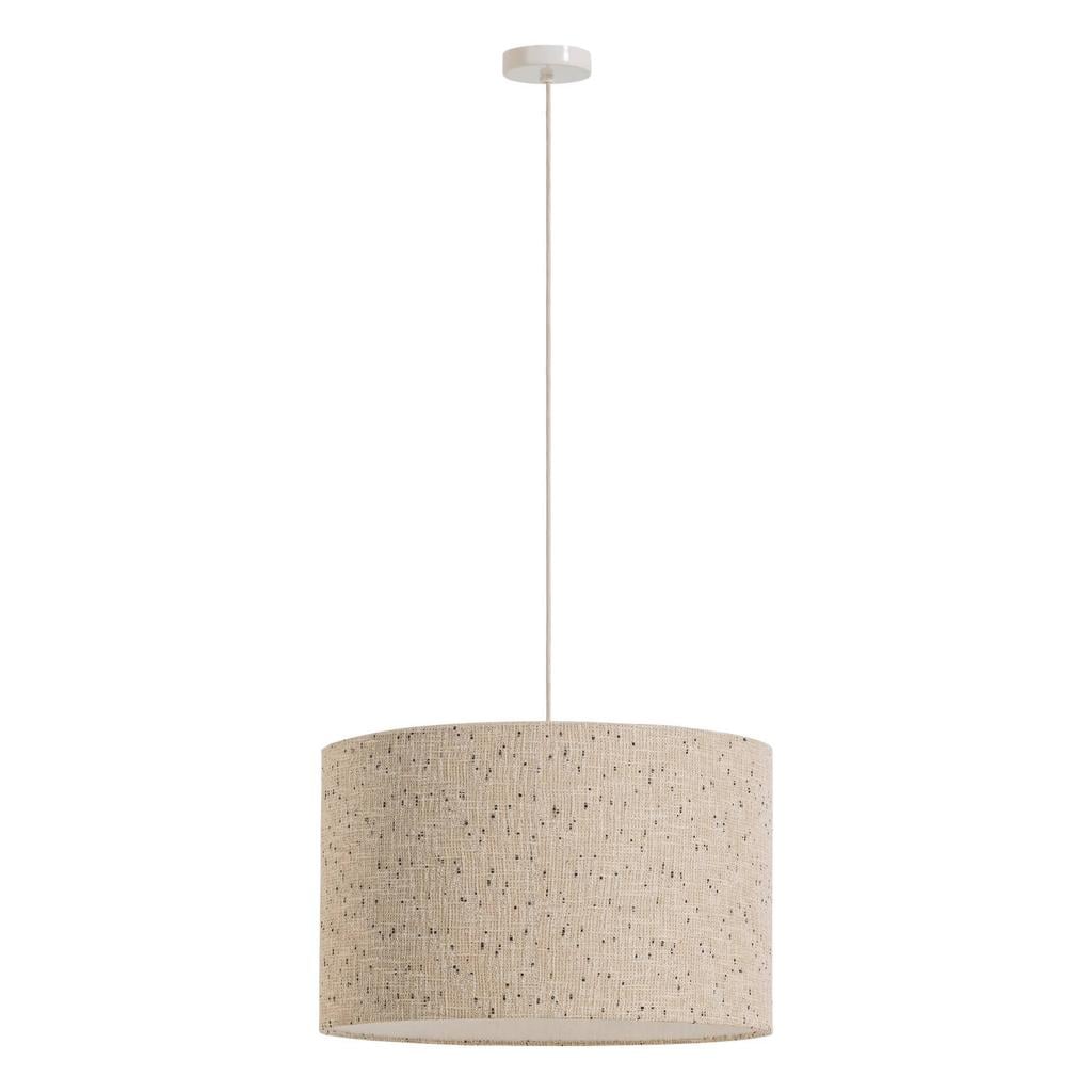 WOOOD Loft Hanglamp - Metaal/Bouclé - Naturel Met Stippen - 35x55x55