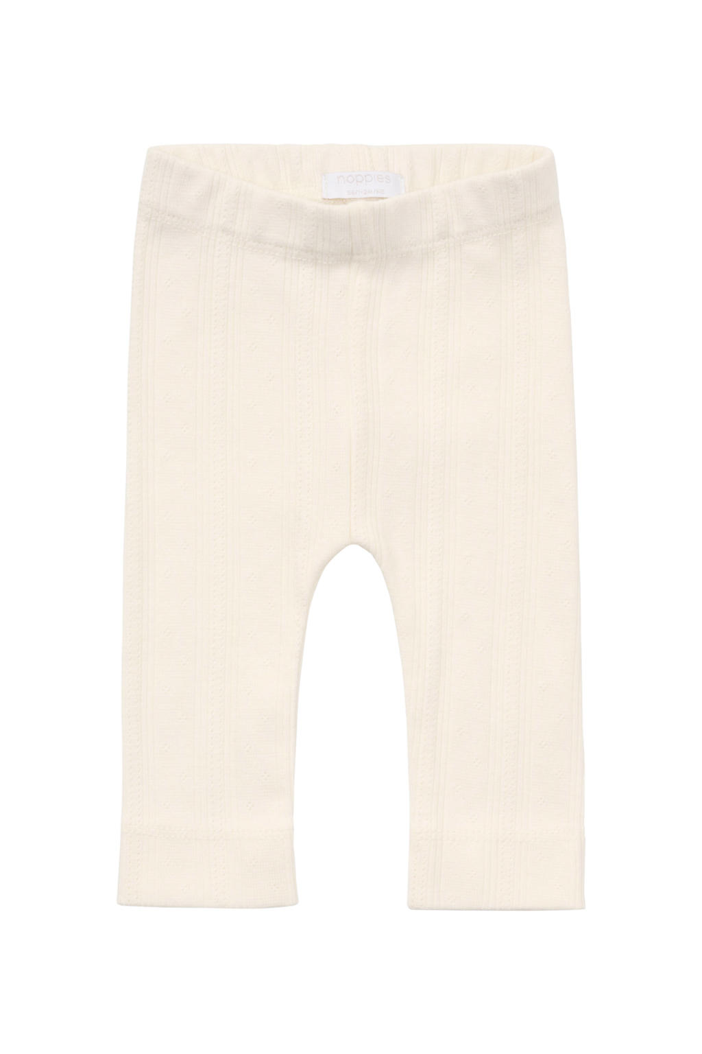 Ecru meisjes Noppies baby legging van stretchkatoen met elastische tailleband en effen