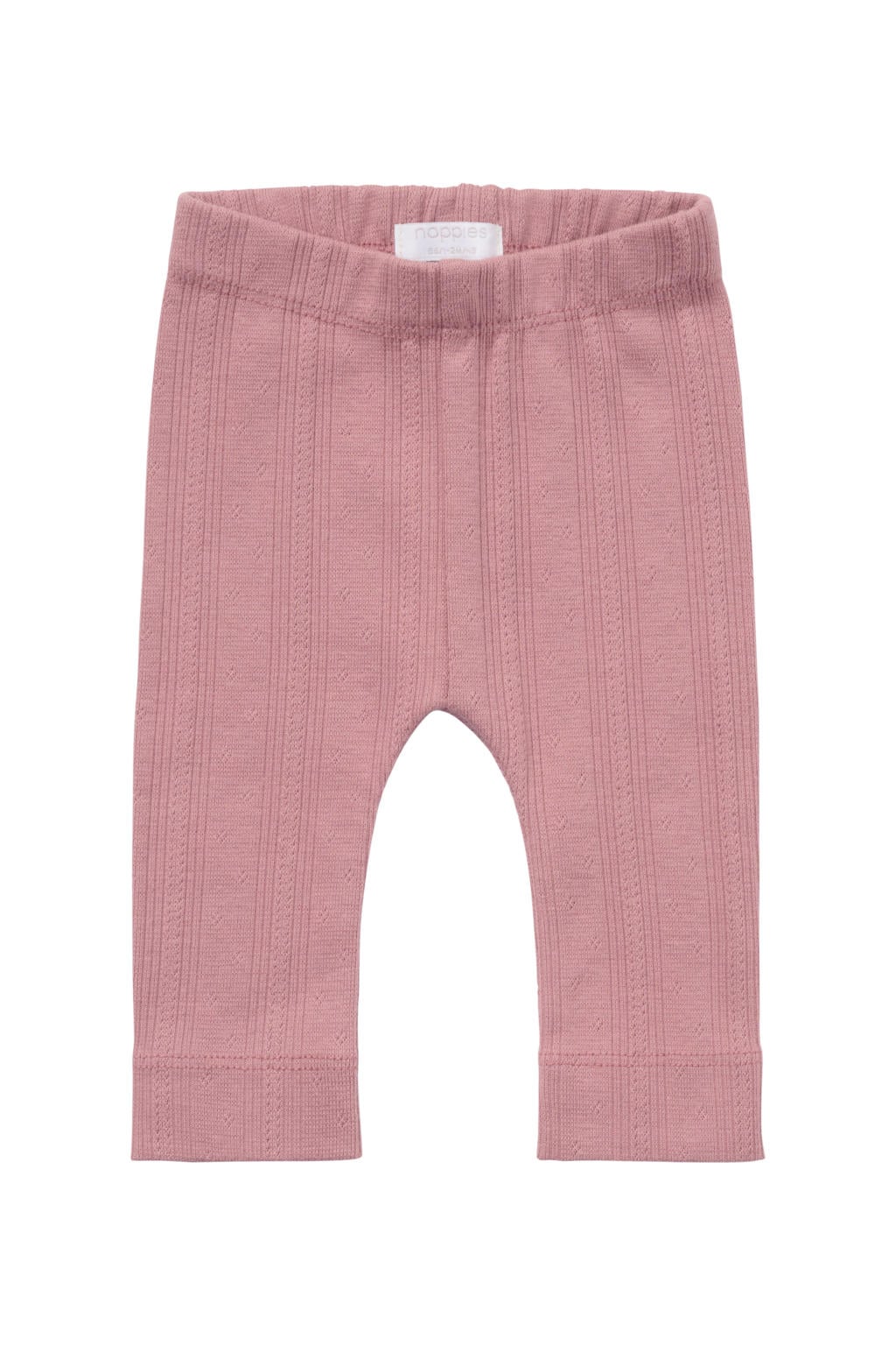 Roze meisjes Noppies baby legging van stretchkatoen met elastische tailleband en effen