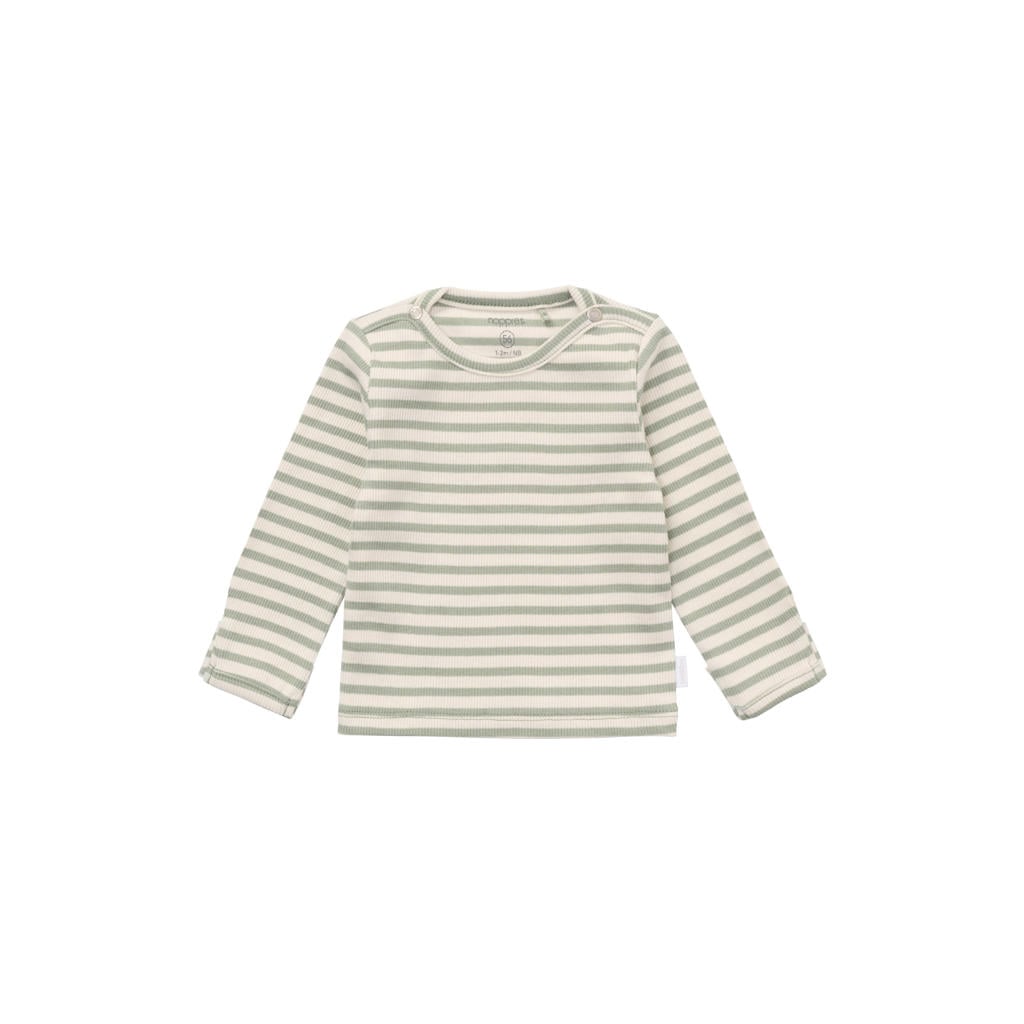 Noppies baby gestreepte longsleeve - groen/ecru
