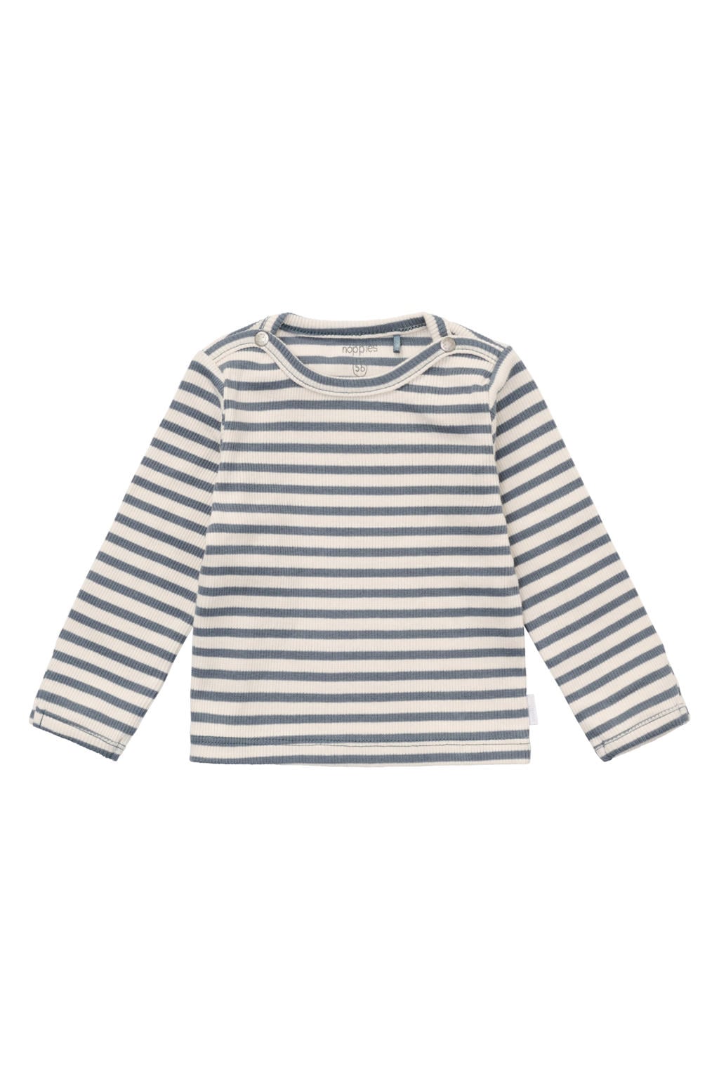 Noppies baby gestreepte longsleeve - blauw/ecru