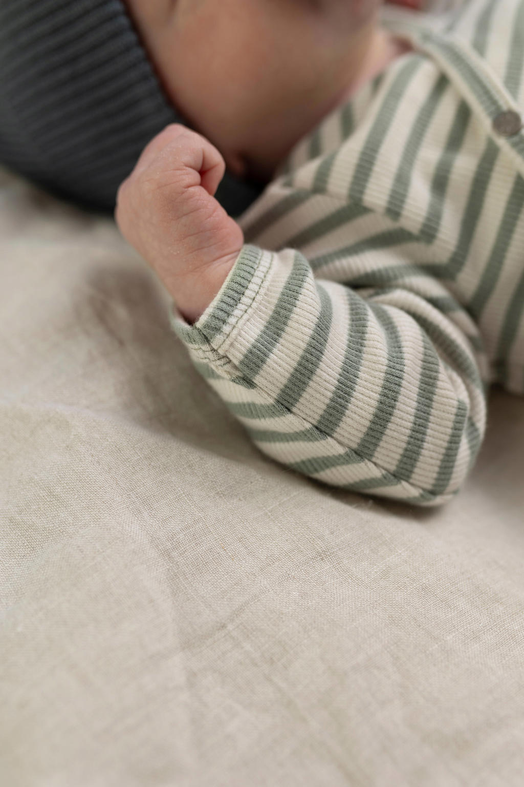 Noppies baby katoenen gestreept boxpak - groen/ecru