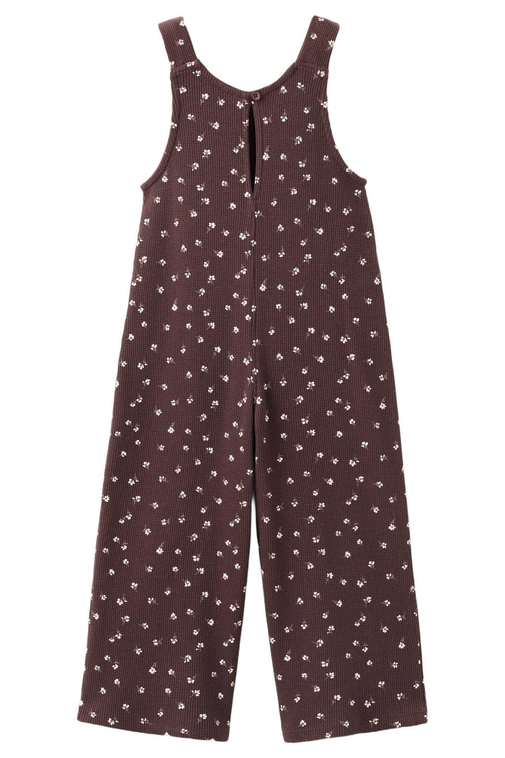 Mango Kids gebloemde jumpsuit - bruin