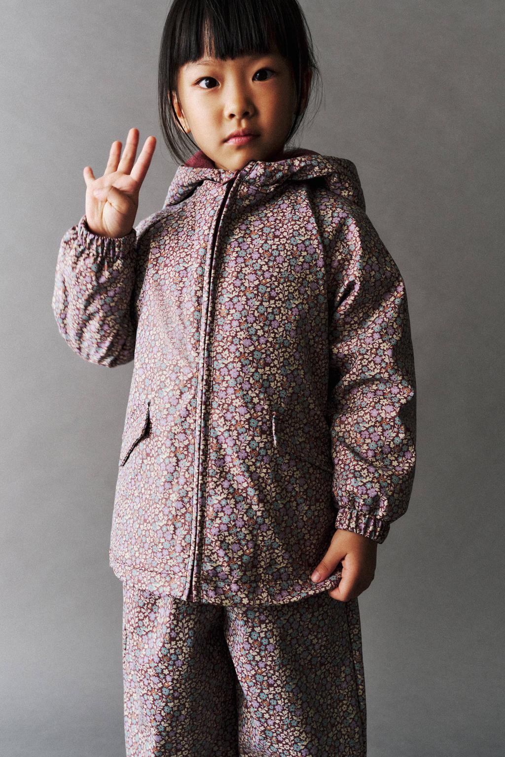 Mango Kids gebloemde jas - paars
