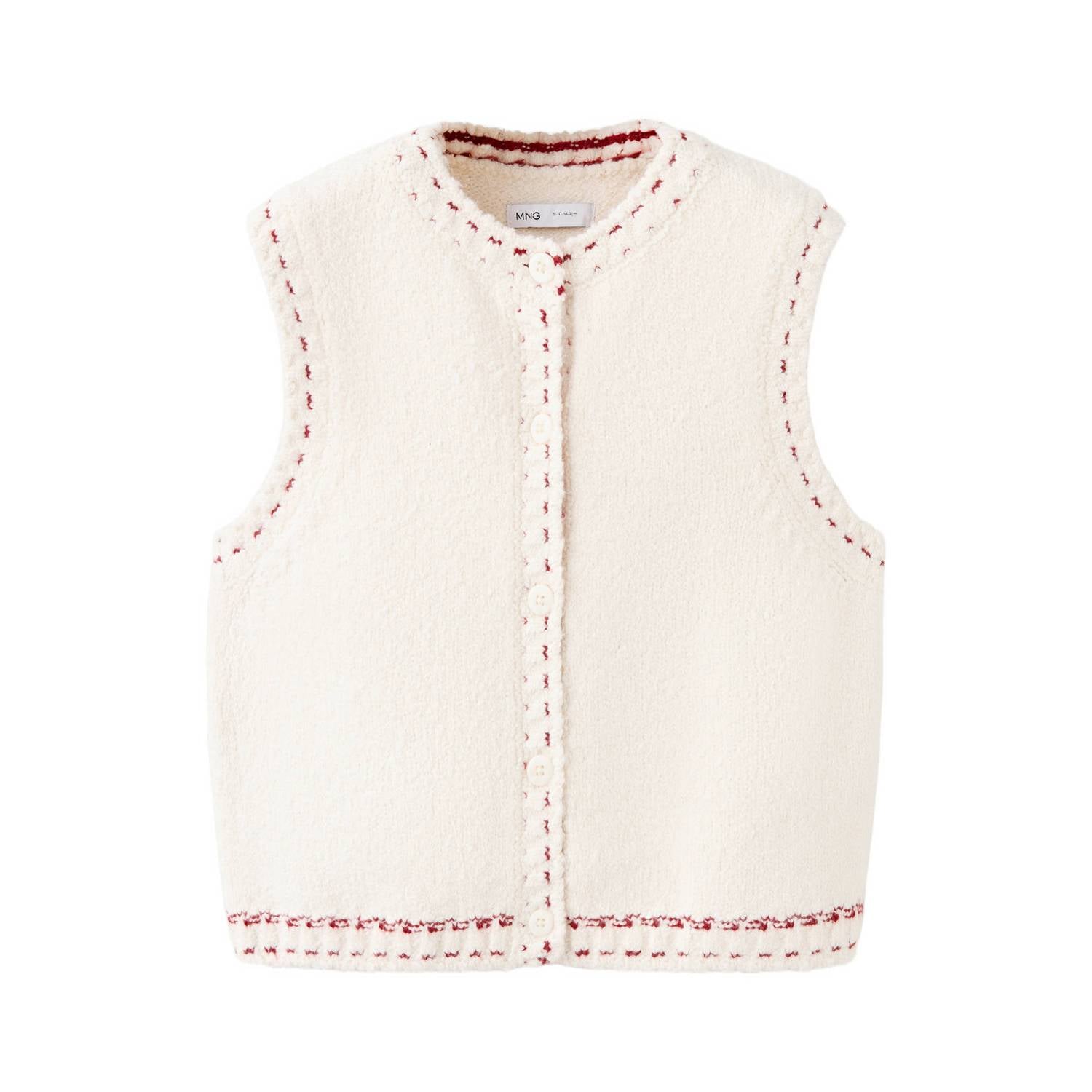 Mango Kids gilet beige rood