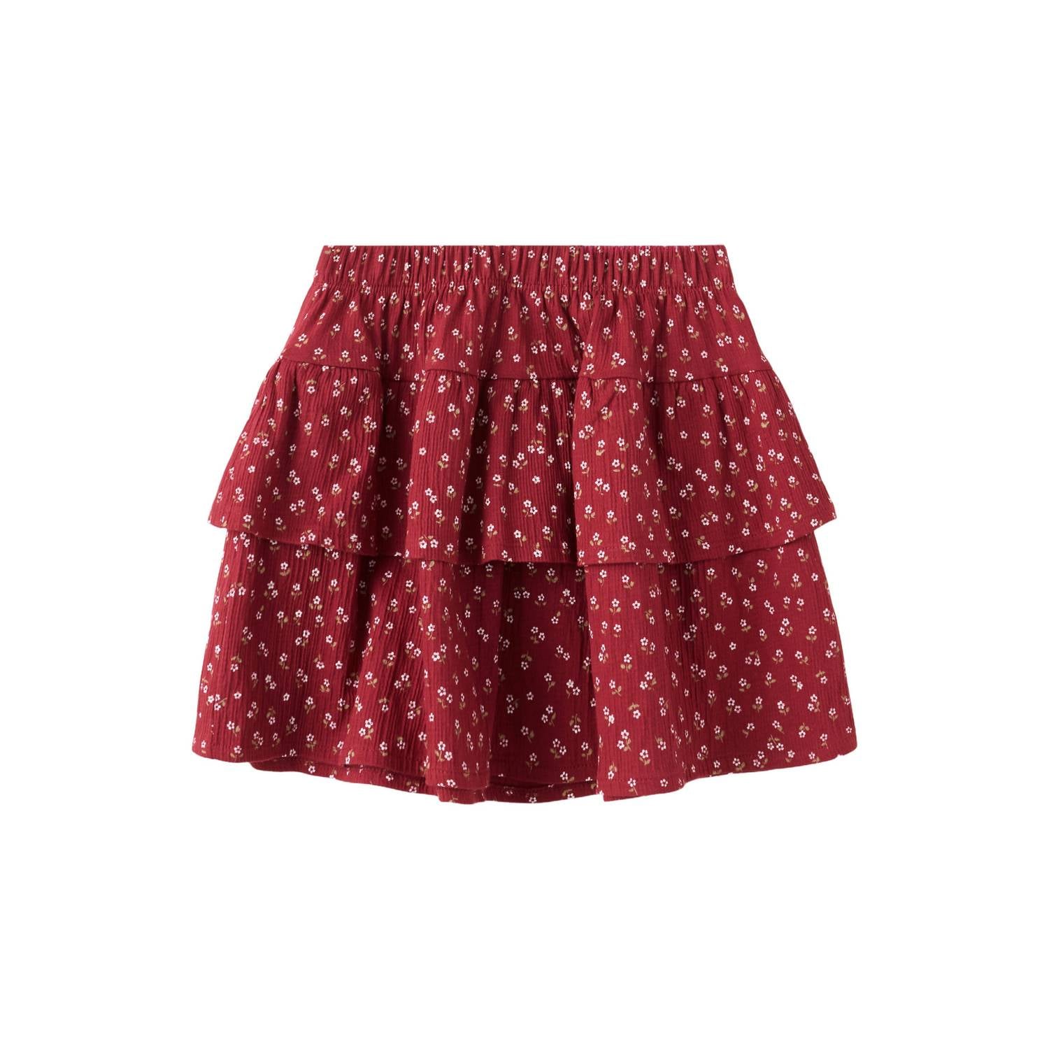 Mango Kids gebloemde korte rok rood