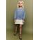 Mango Kids gebloemde midi sweatjurk met tekst - blauw/beige