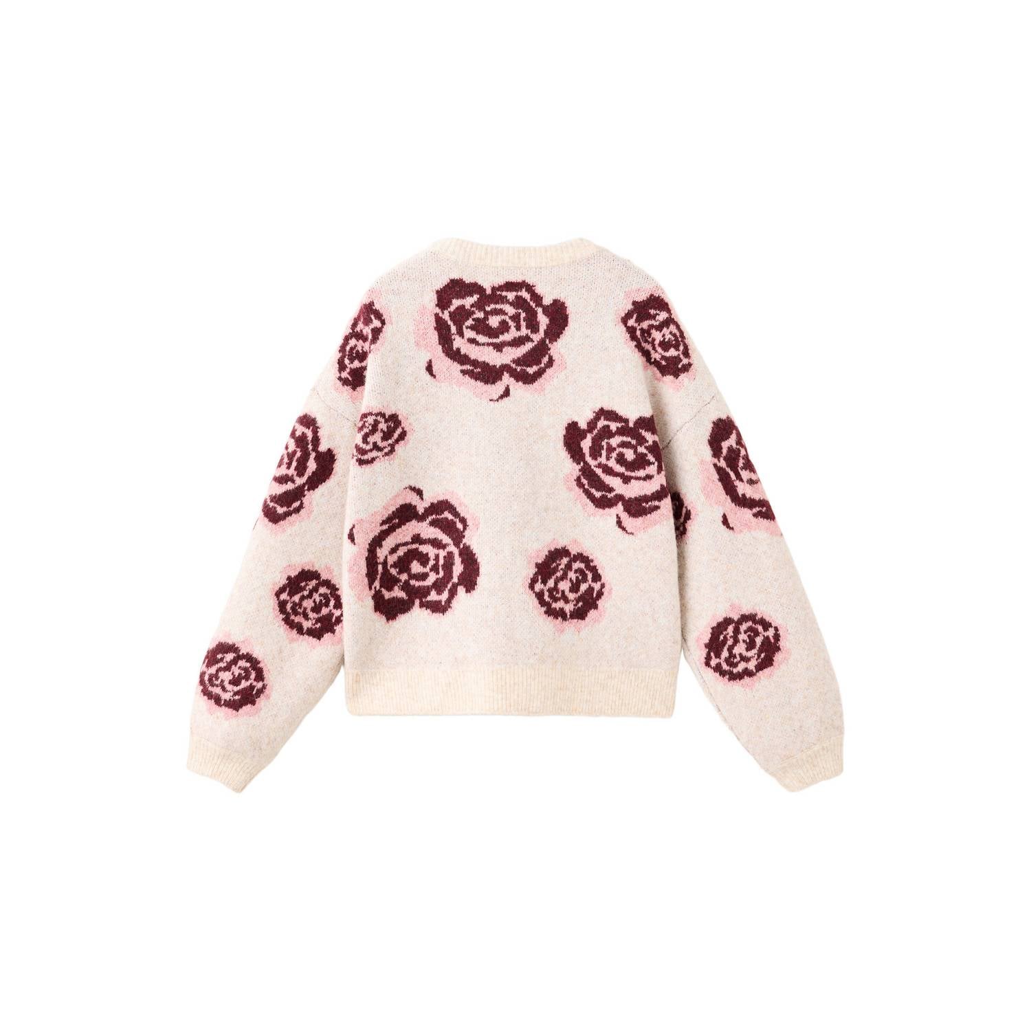 Mango Kids gebloemde sportsweater beige rood