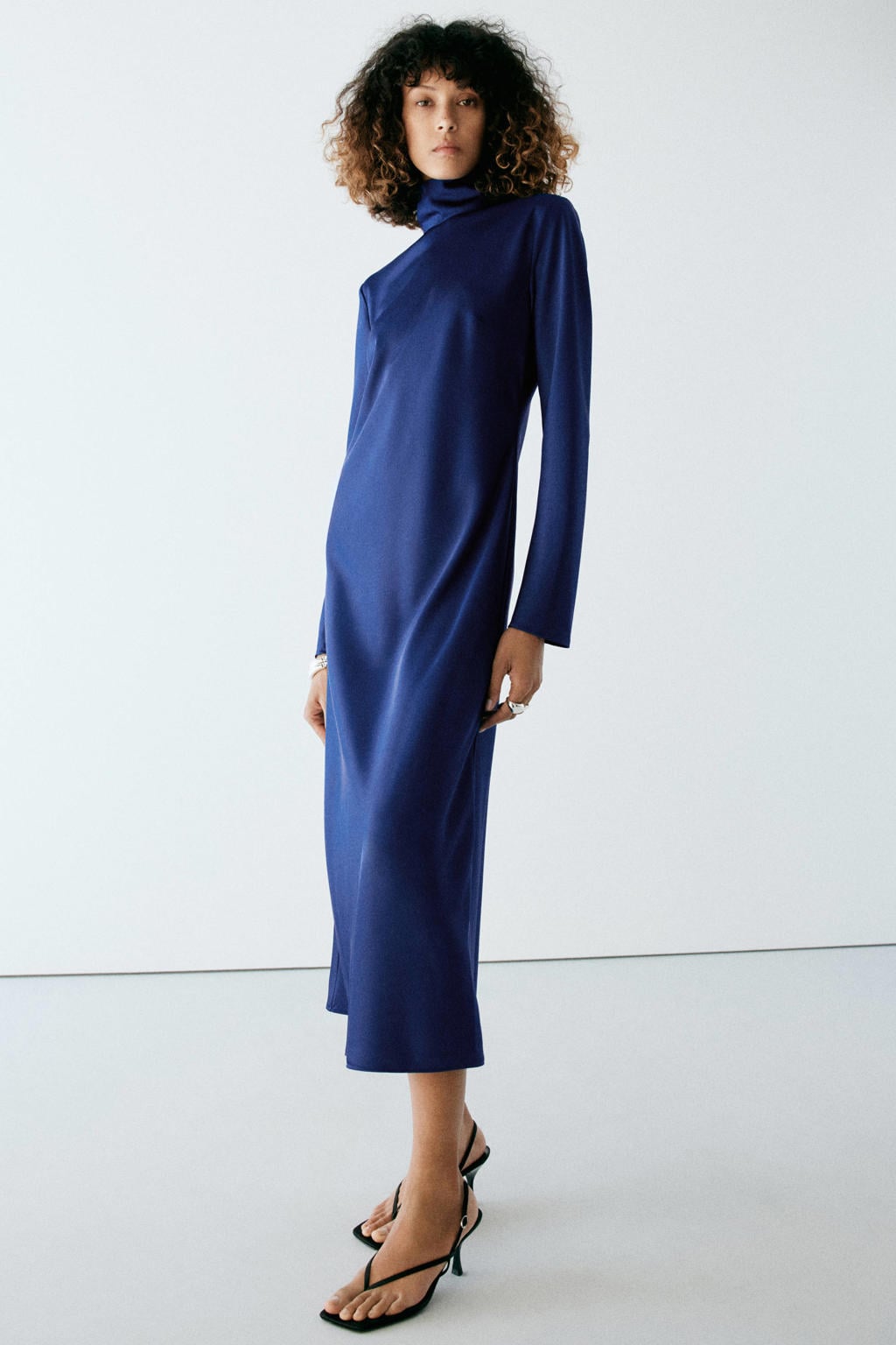 Mango midi jurk - donkerblauw