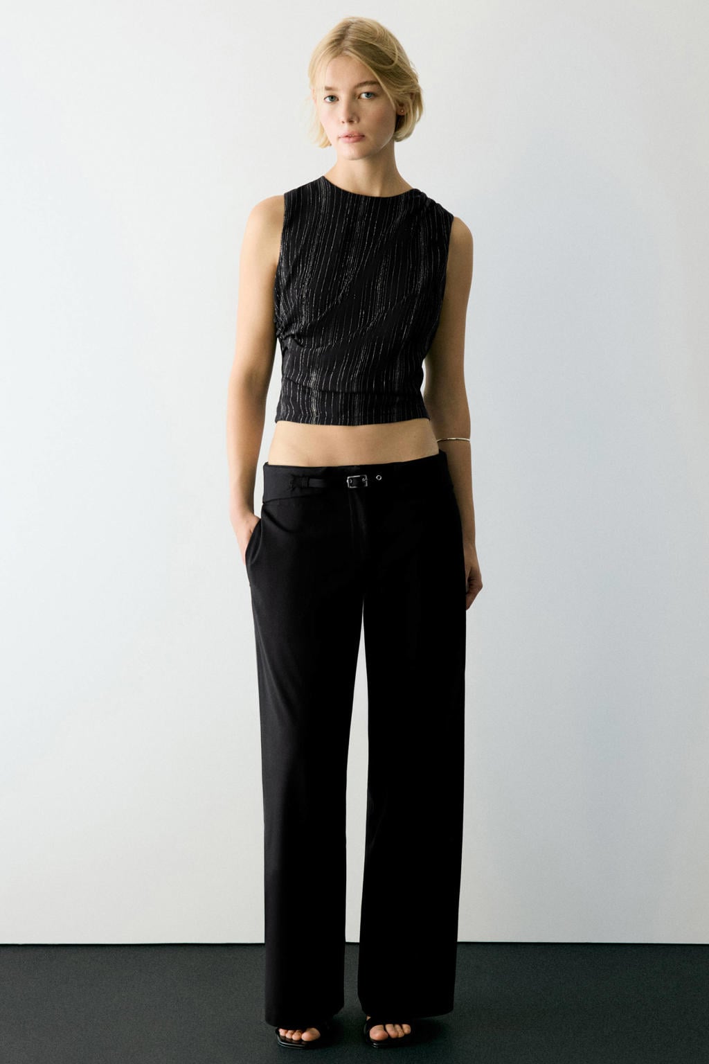MANGO TEEN casual broek - zwart