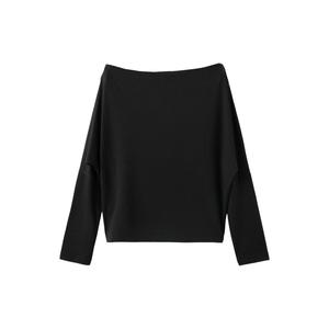 off shoulder rechtvallende top - zwart