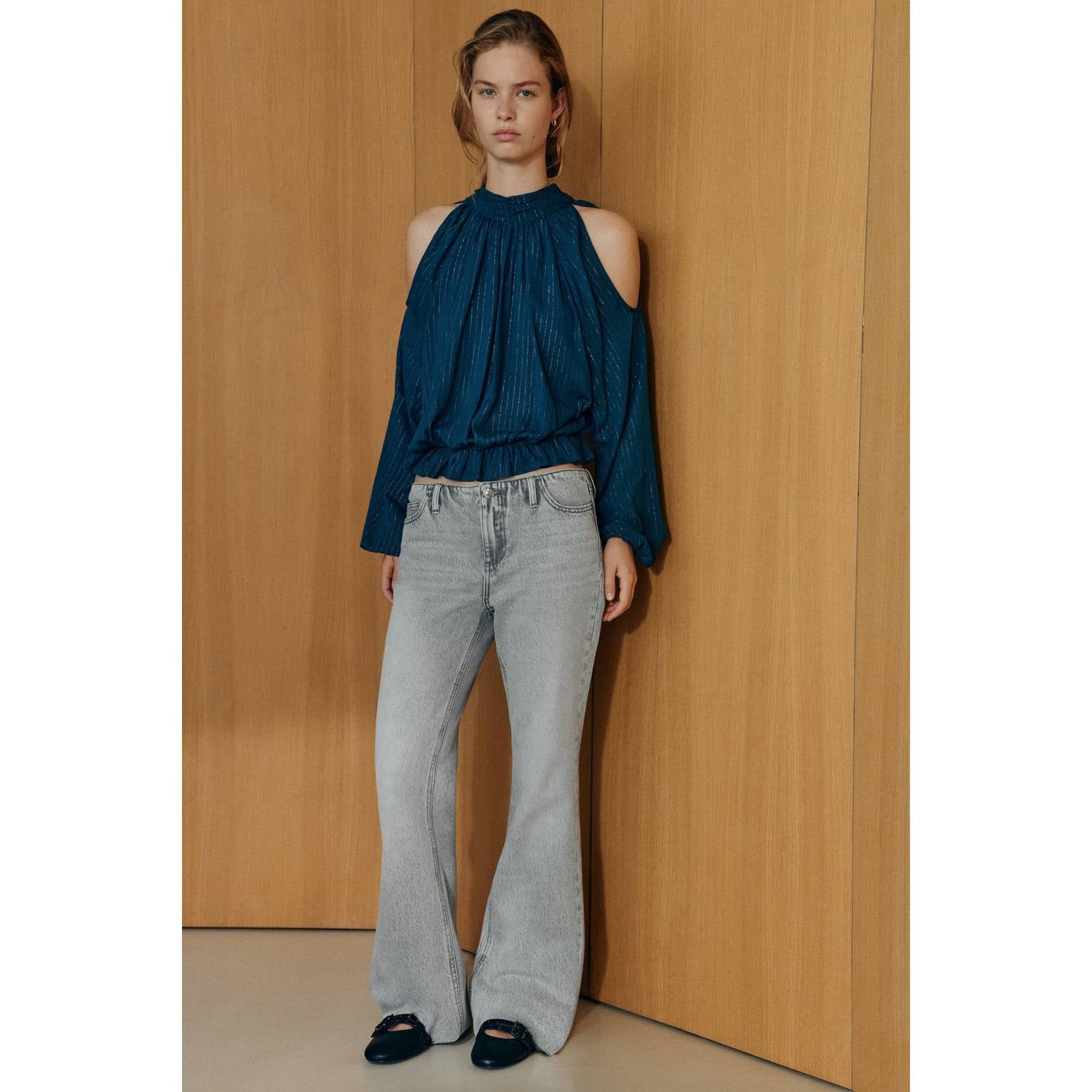 MANGO TEEN flared jeans changeant grijs