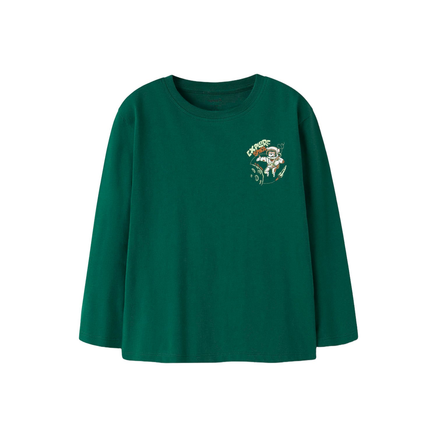 NAME IT MINI longsleeve met print en backprint groen