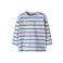 NAME IT MINI gestreepte longsleeve met tekst - grijs/blauw